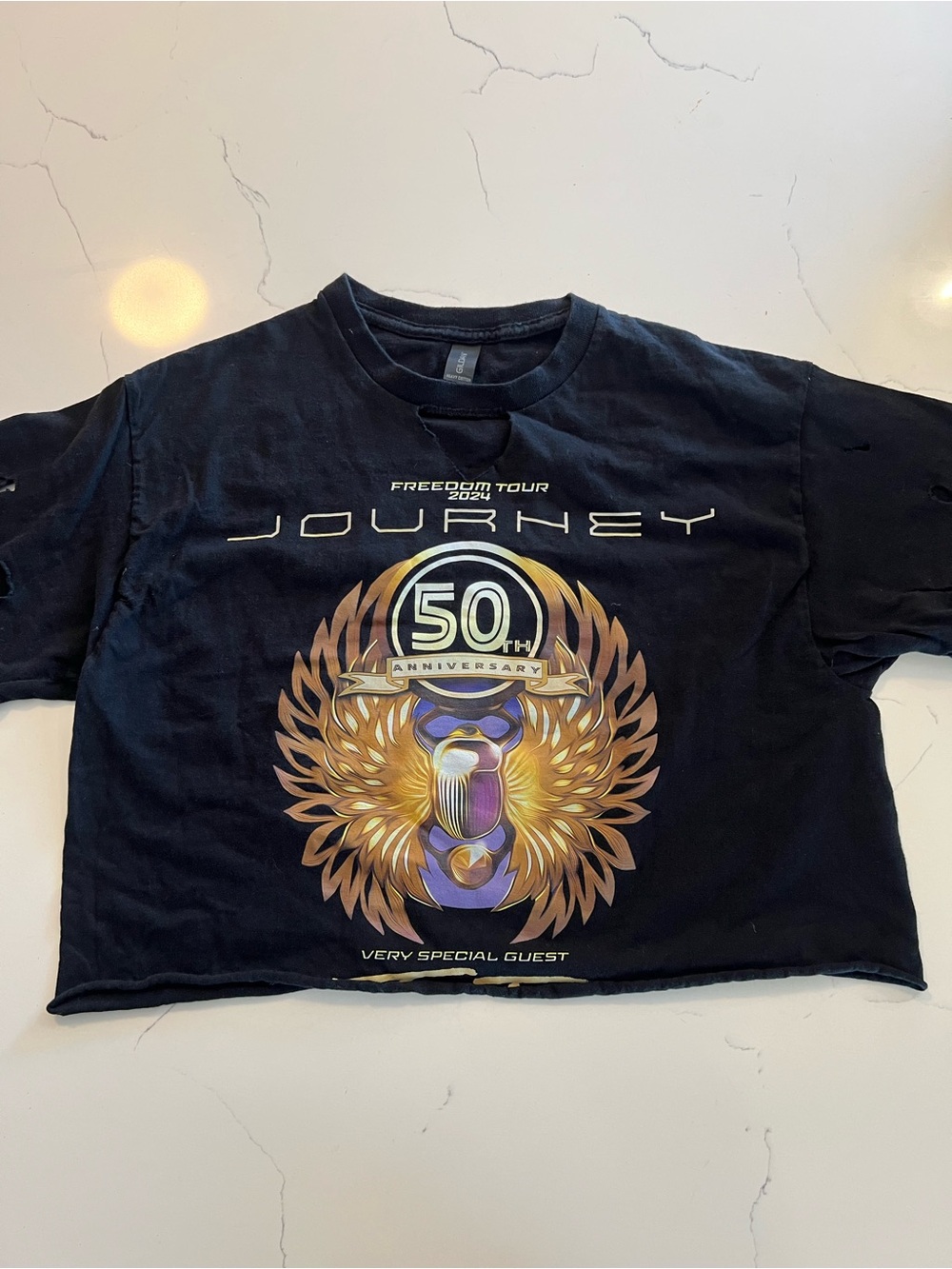 Journey 50th Anniversary Black Graphic Tee